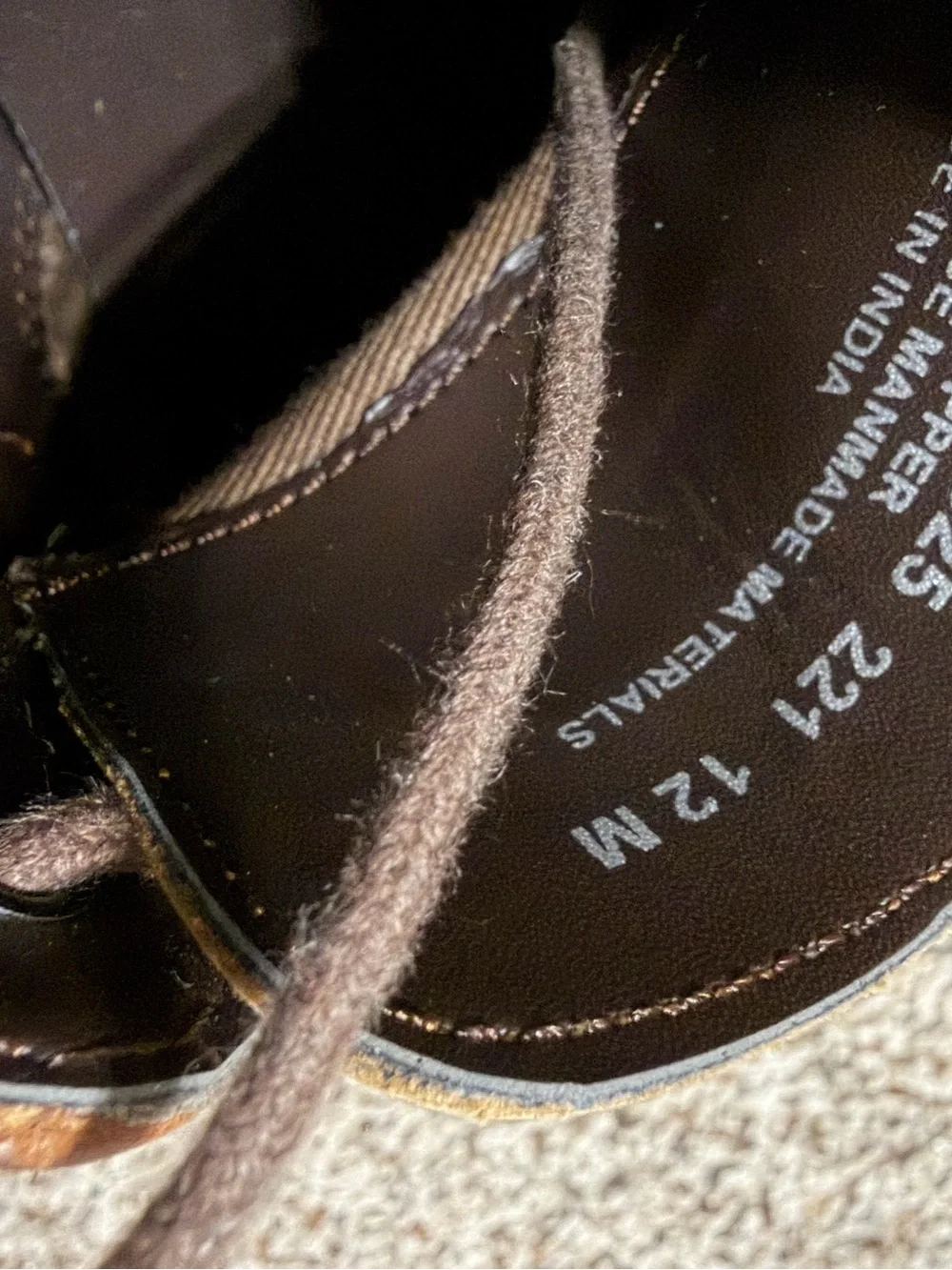 Nunbush Men's Brown Leather Wingtip Dress Shoes size 12